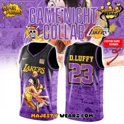 Los Angeles Lakers x One Piece Night 2025 Limited Edition Purple Basketball Jersey 1