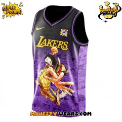 Los Angeles Lakers x One Piece Night 2025 Limited Edition Purple Basketball Jersey 2