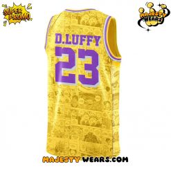 Los Angeles Lakers x One Piece Night 2025 Limited Edition Yellow Basketball Jersey 3