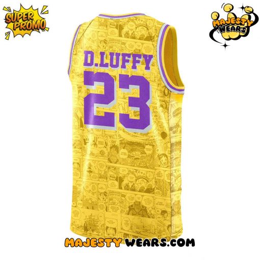 Los Angeles Lakers x One Piece Night 2025 Limited Edition Yellow Basketball Jersey