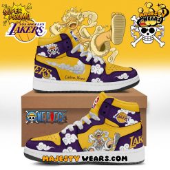 Los Angeles Lakers x One Piece Night 2025 Yellow Air Jordan 1 Sneaker