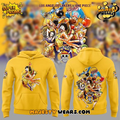 Luffy Are Joining The Lakers For One Piece Night Yellow Hoodie