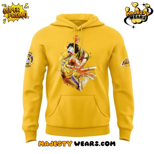 Luffy Are Joining The Lakers For One Piece Night Yellow Hoodie