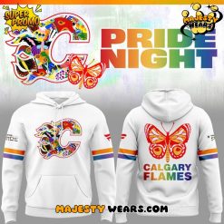 Calgary Flames Pride Night CF Limited Edition White Hoodie