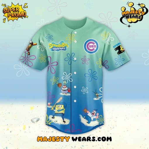 Chicago Cubs SpongeBob 25th Anniversary Baseball Jersey