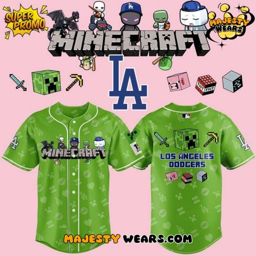 Los Angeles Dodgers x Minecraft Movie 2025 Baseball Jersey