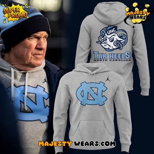 North Carolina Tar Heels x Coach Bill Belichick Limited Edition Grey Hoodie