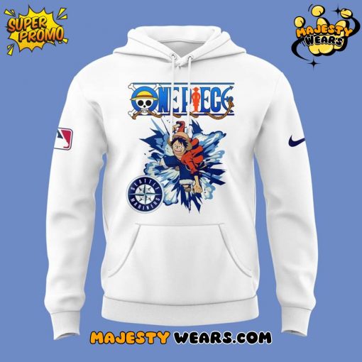 Seattle Mariners x One Piece 2025 Limited Edition White Hoodie