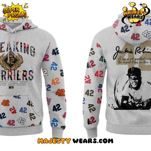 Los Angeles Dodgers Honoring Jackie Robinson 42 Grey Hoodie
