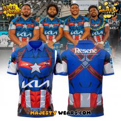 Hurricanes (Rugby Union) x Captain America Polo Shirt