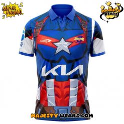 Hurricanes (Rugby Union) x Captain America Polo Shirt