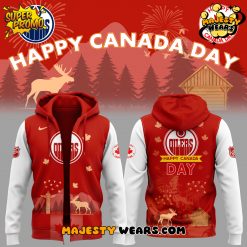 Edmonton Oilers x Happy Canada Day 2025 Zip Hoodie