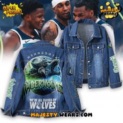 Minnesota Timberwolves “WE’RE ALL RAISED BY WOLVES” Denim Jacket