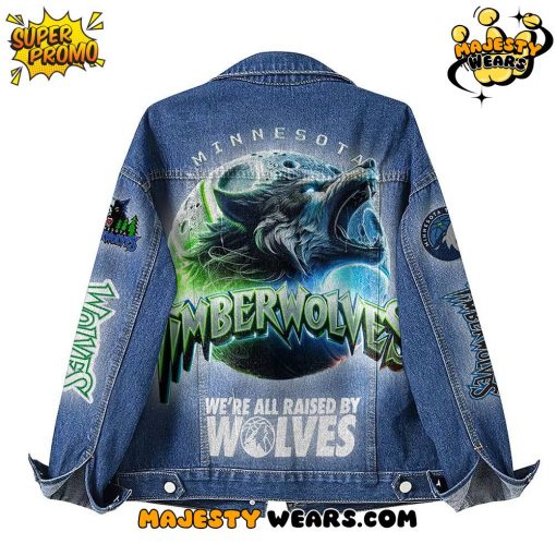 Minnesota Timberwolves “WE’RE ALL RAISED BY WOLVES” Denim Jacket