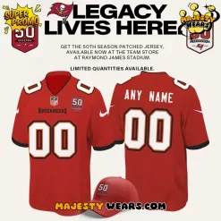 Tampa Bay Buccaneers Celebrate the legacy of 50 Seasons Red Football Jersey