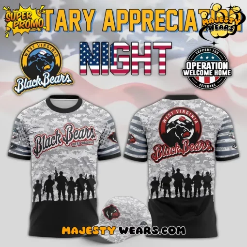 West Virginia Black Bears x Military 2025 T-shirt
