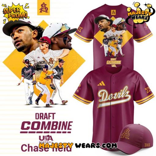Arizona State Sun Devils x Draft Combine 2025 Red Baseball Jersey