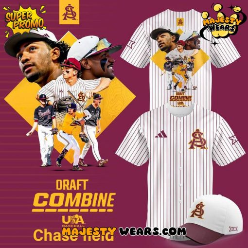 Arizona State Sun Devils x Draft Combine 2025 Stripes Baseball Jersey