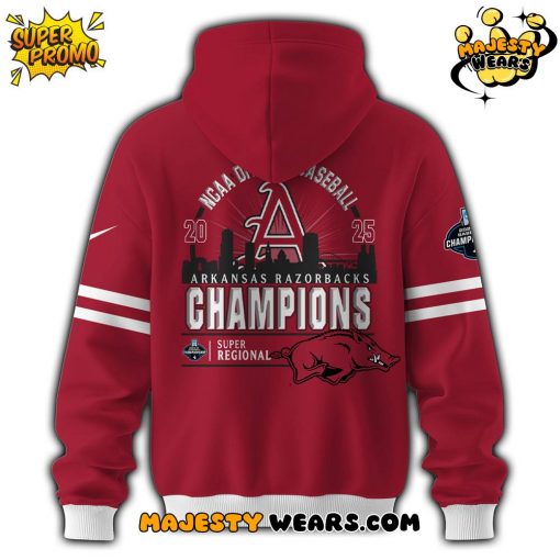 Arkansas Razorbacks 2025 Super Regionals Champions Hoodie