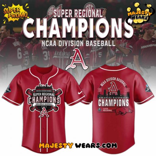 Arkansas Razorbacks 2025 Super Regionals Champions Jersey
