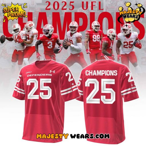 DC Defenders 2025 United Football League Special Red Football Jersey