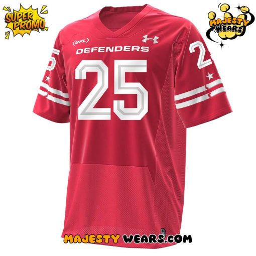 DC Defenders 2025 United Football League Special Red Football Jersey