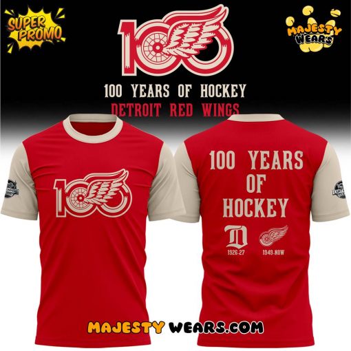 Detroit Red Wings 100 Years Of Hockey Limited Edition Red T-Shirt
