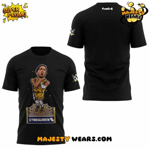 Indiana Pacers Tyrese Haliburton Black WWE T-Shirt