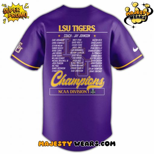 LSU Tiger 2025 NCAA Baseball National Champions Special Baseball Jersey