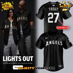 Los Angeles Angels Black Lights Out Custom Jersey