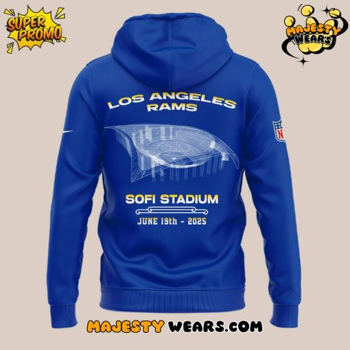 Los Angeles Rams x Post Malone The Big Ass Stadium Tour 2025 Special Blue Hoodie