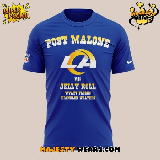 Los Angeles Rams x Post Malone The Big Ass Stadium Tour 2025 Special Blue Shirt