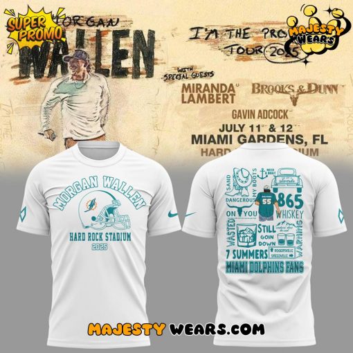 Miami Dolphins x Morgan Wallen Im The Problem Tour 2025 Special Tee
