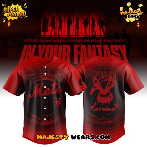 New York Mets ATEEZ  World Tour 2025 In Your Fantasy Red Jersey