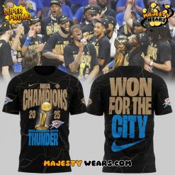 Oklahoma City Thunder NBA Champions “Won For The City” 2025 Black Tee