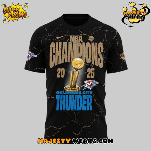 Oklahoma City Thunder NBA Champions “Won For The City” 2025 Black Tee