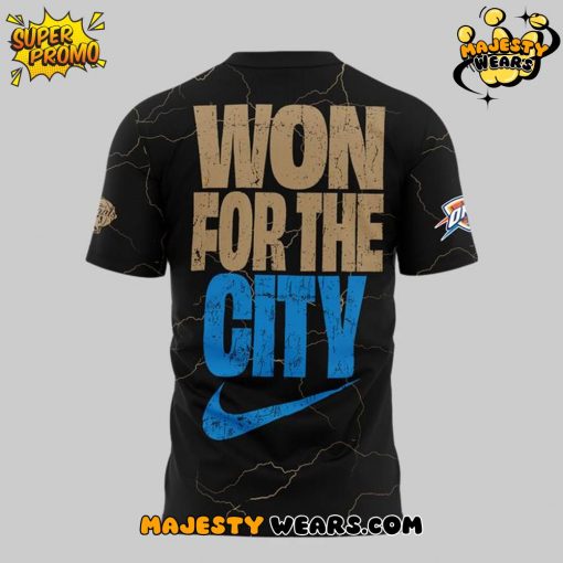 Oklahoma City Thunder NBA Champions “Won For The City” 2025 Black Tee