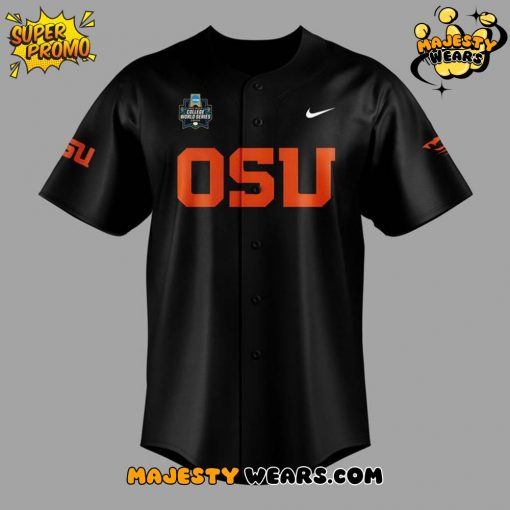 Oregon State Beavers Mens College World Series 2025 Black Jersey