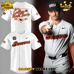 Oregon State Beavers Mens College World Series 2025 White Jersey