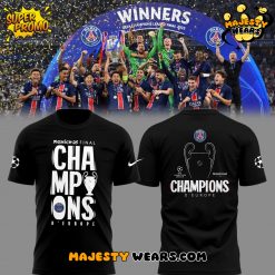 Paris Saint-Germain Soccer UCL Winners Black T-shirt
