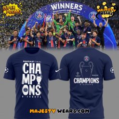 Paris Saint-Germain Soccer UCL Winners Black T-shirt