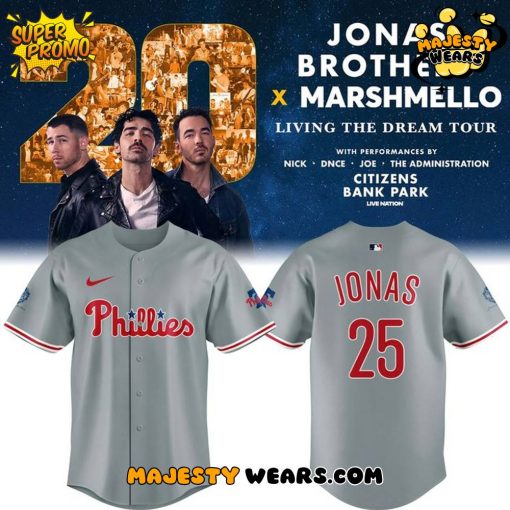 Philadelphia Phillies x Jonas Brothers JONAS20 Living The Dream Tour Jersey
