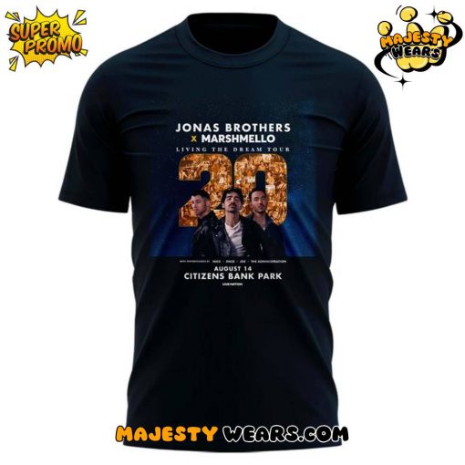 Philadelphia Phillies x Jonas Brothers JONAS20 Living The Dream Tour Shirt