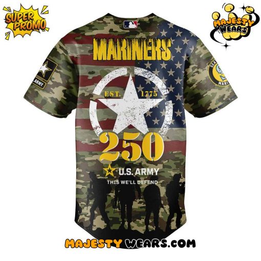Seattle Mariners US Army’s 250th Birthday Baseball Jersey