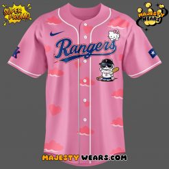 Texas Rangers x Hello Kitty Night Pink Baseball Jersey
