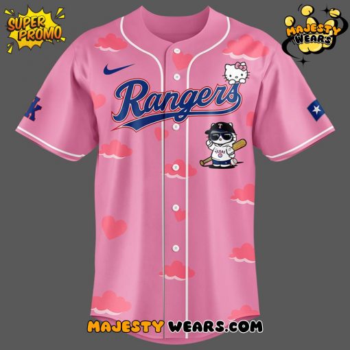 Texas Rangers x Hello Kitty Night Pink Baseball Jersey