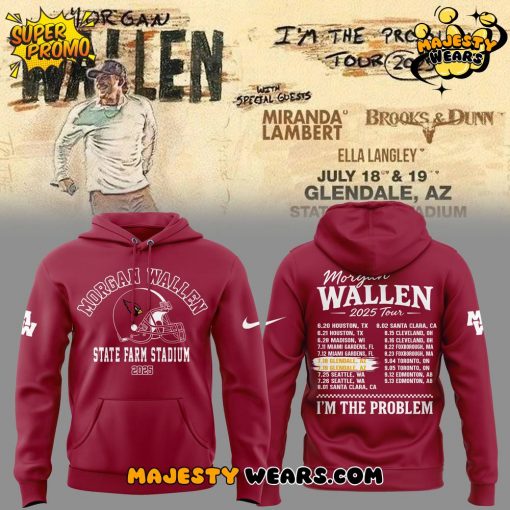 Arizona Cardinals x Morgan Wallen 2025 Tour Hoodie