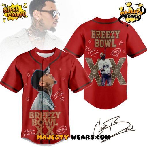 Chris Brown “Breezy Bowl XX” Stadium World Tour Baseball Jersey