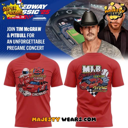 Cincinnati Reds 2025 MLB Speedway Classic T-Shirt – Special Edition