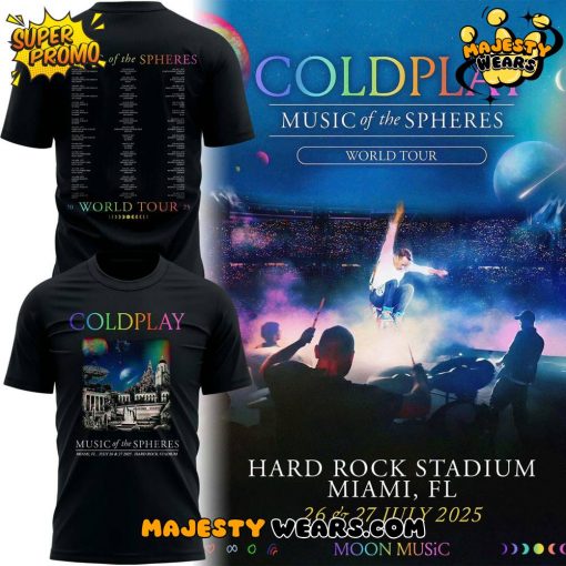 Coldplay Music of the Spheres World Tour 2025 Shirt
